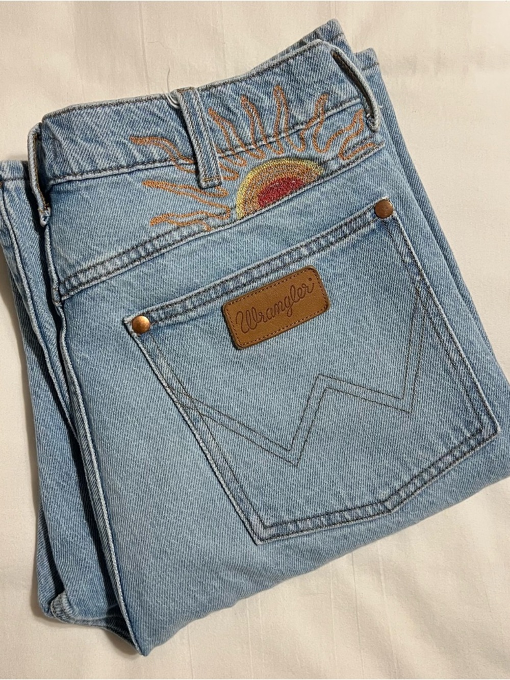 Wrangler High-Rise Light Blue Flared Jeans - Picture 10 of 11